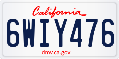 CA license plate 6WIY476