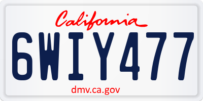 CA license plate 6WIY477