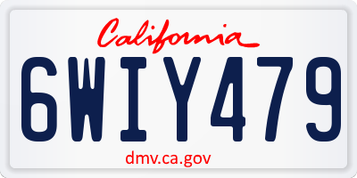 CA license plate 6WIY479