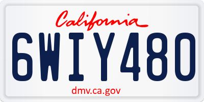 CA license plate 6WIY480