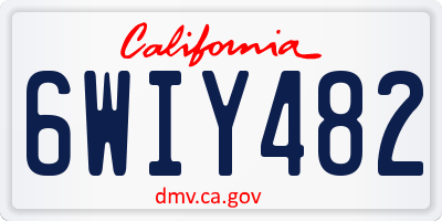CA license plate 6WIY482