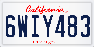 CA license plate 6WIY483