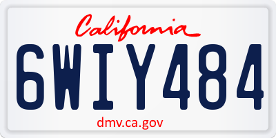 CA license plate 6WIY484