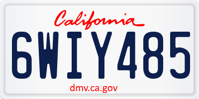 CA license plate 6WIY485