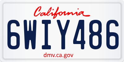 CA license plate 6WIY486