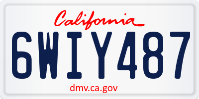 CA license plate 6WIY487