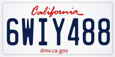 CA license plate 6WIY488