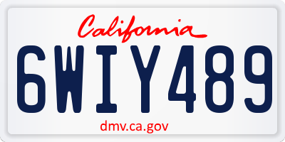 CA license plate 6WIY489