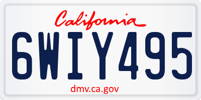CA license plate 6WIY495