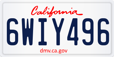 CA license plate 6WIY496