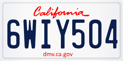 CA license plate 6WIY504