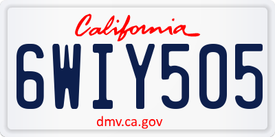 CA license plate 6WIY505