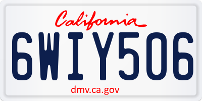 CA license plate 6WIY506