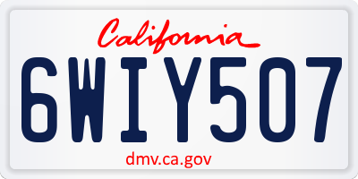 CA license plate 6WIY507