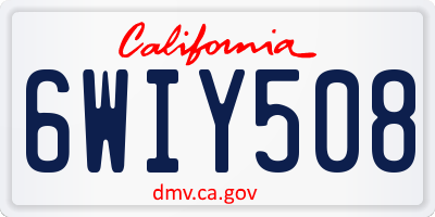 CA license plate 6WIY508