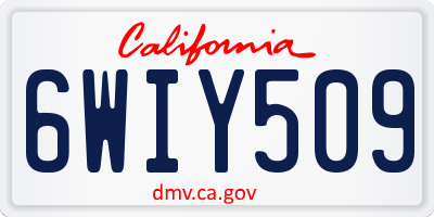 CA license plate 6WIY509