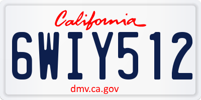CA license plate 6WIY512