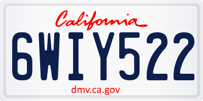 CA license plate 6WIY522