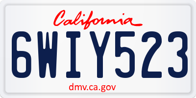 CA license plate 6WIY523
