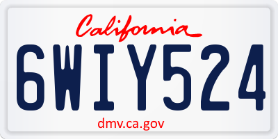 CA license plate 6WIY524
