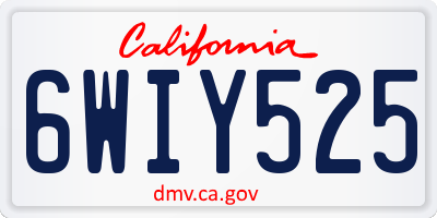 CA license plate 6WIY525