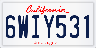 CA license plate 6WIY531