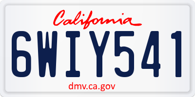 CA license plate 6WIY541