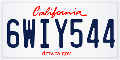 CA license plate 6WIY544