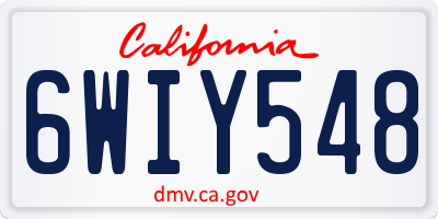 CA license plate 6WIY548