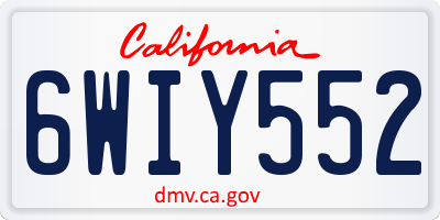 CA license plate 6WIY552