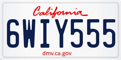 CA license plate 6WIY555