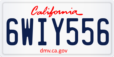 CA license plate 6WIY556