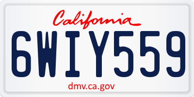 CA license plate 6WIY559
