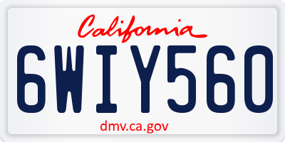 CA license plate 6WIY560