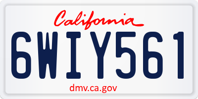 CA license plate 6WIY561