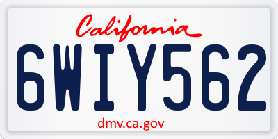 CA license plate 6WIY562