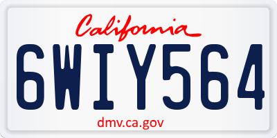 CA license plate 6WIY564