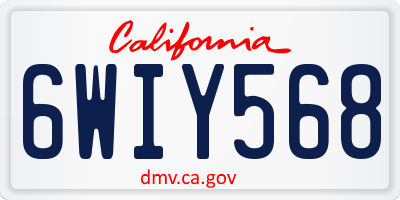 CA license plate 6WIY568