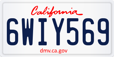 CA license plate 6WIY569
