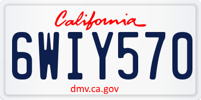 CA license plate 6WIY570