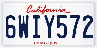 CA license plate 6WIY572