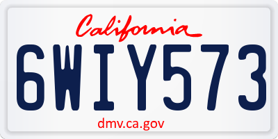 CA license plate 6WIY573