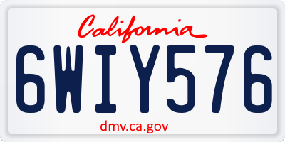 CA license plate 6WIY576