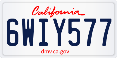CA license plate 6WIY577