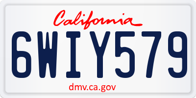 CA license plate 6WIY579