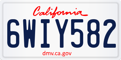 CA license plate 6WIY582