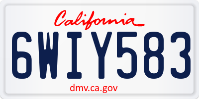 CA license plate 6WIY583