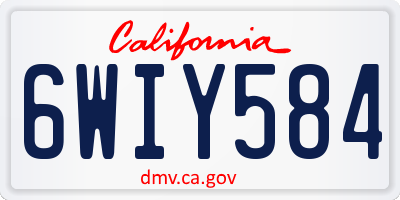 CA license plate 6WIY584