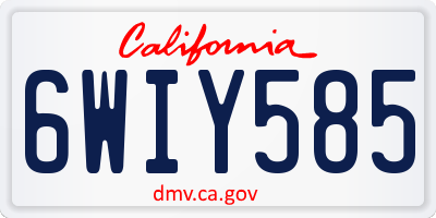 CA license plate 6WIY585