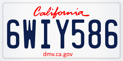 CA license plate 6WIY586